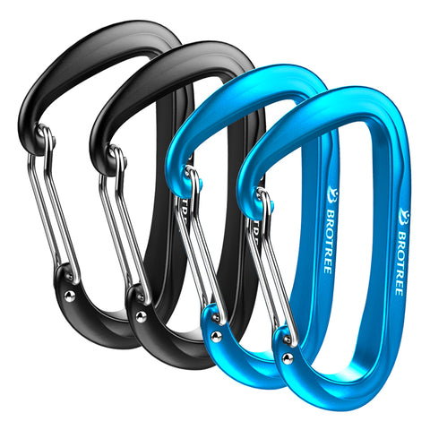 12KN Wire Gate Carabiner 4pcs
