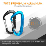 12KN Wire Gate Carabiner 4pcs
