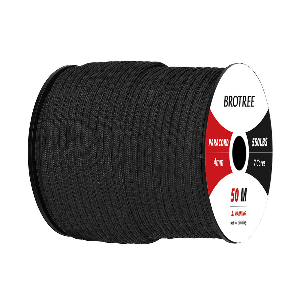 Brotree 3mm Paracord 425 100% Nylon 50M Rope 3 Strands Type II Parachute  Cord for Outdoor, Craft, DIY - 192kg Breaking Load (Apocalypse)